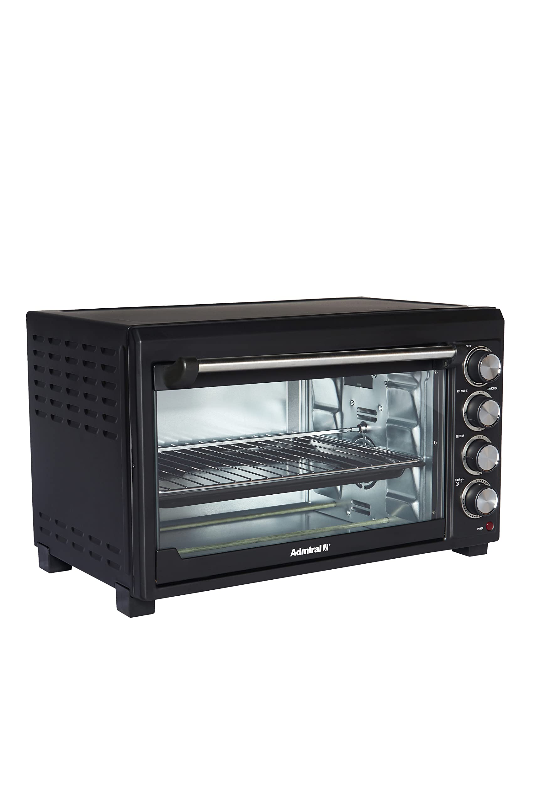 Admiral 45L Stainless Steel Electric Oven with Motorized Rotisserie, 2800W, Adjustable Temperature, 60 Minutes Timerادميرال فرن كهربائي من الستانلس ستيل بسعة 45 لتر مع شواية بمحرك بقدرة 2800 واط ودرجة حرارة قابلة للتعديل ومؤقت 60 دقيقة Admiral 45L Stainless Steel Electric Oven with Motorized Rotisserie, 2800W, Adjustable Temperature, 60 Minutes Timerادميرال فرن كهربائي من الستانلس ستيل بسعة 45 لتر مع شواية بمحرك بقدرة 2800 واط ودرجة حرارة قابلة للتعديل ومؤقت 60 دقيقة